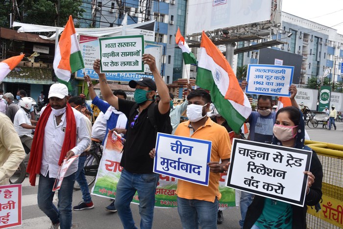 Protesters in Ranchi burn effigy of Chinese prez Jinping