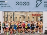 Runners participating in Vilnius Marathon 2020