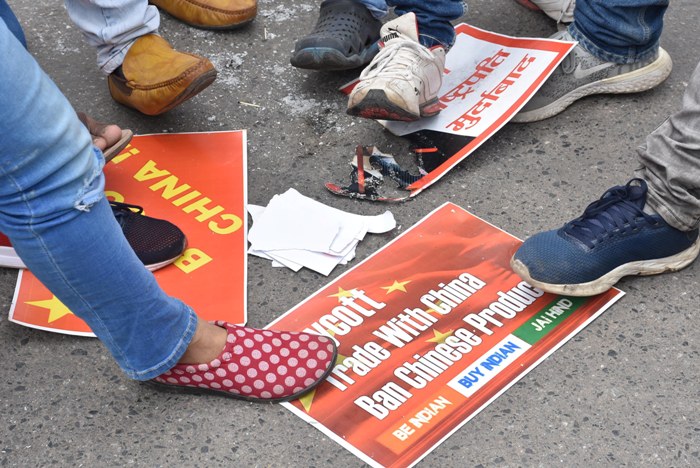 Protesters in Ranchi burn effigy of Chinese prez Jinping