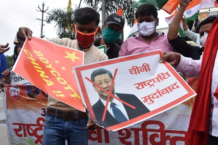 Protesters in Ranchi burn effigy of Chinese prez Jinping