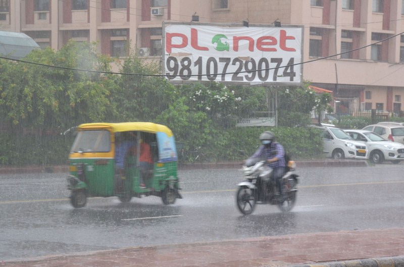 Heavy monsoon rain in New Delhi