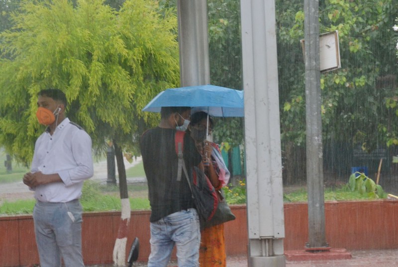 Heavy monsoon rain in New Delhi