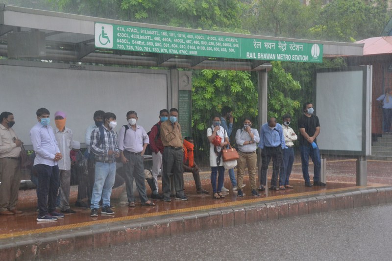 Heavy monsoon rain in New Delhi