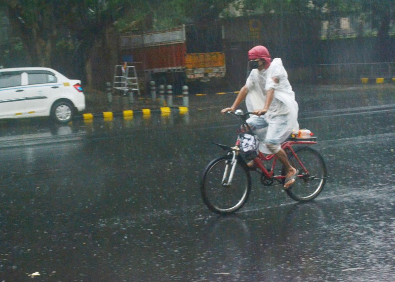 Heavy monsoon rain in New Delhi