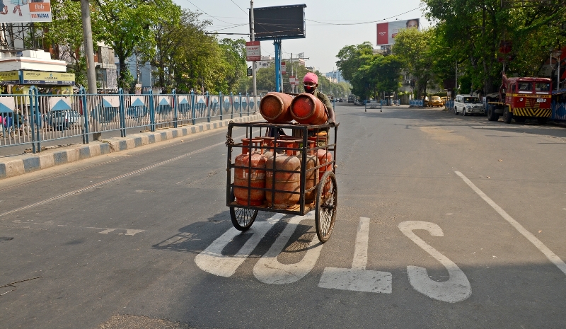 Glimpses of the deserted Kalighat Kali temple premises and other parts of Kolkata