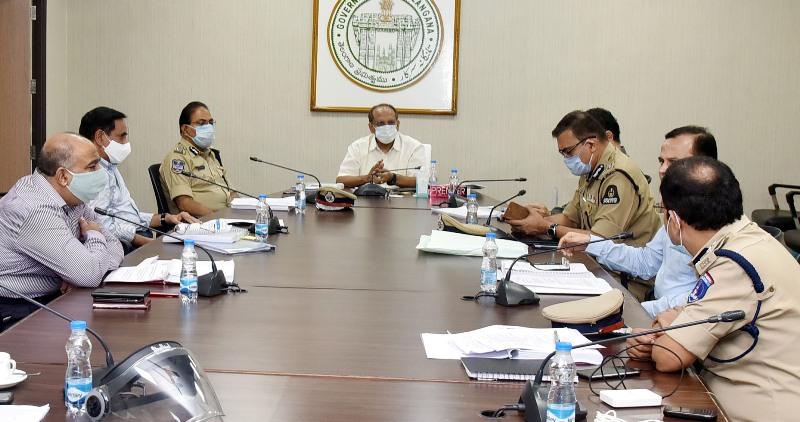 Telangana Chief Secretary holds meeting to review progress of a construction work