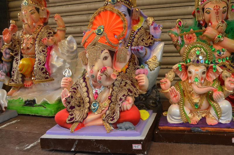 Idols of Lord Ganesha displayed for sale ahead of Ganesh Chaturthi in Hyderabad