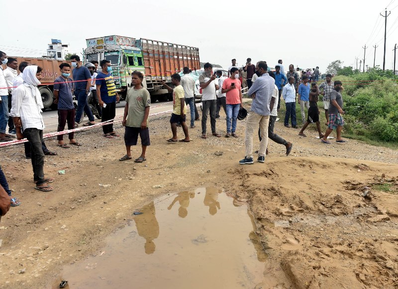 People gather at Vikas Dubey's encounter spot in Kanpur