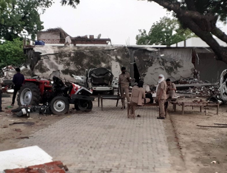 People gather at Vikas Dubey's encounter spot in Kanpur