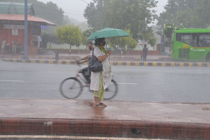 Heavy monsoon rain in New Delhi