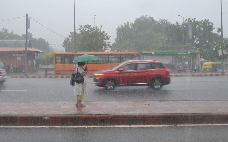 Heavy monsoon rain in New Delhi