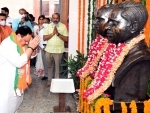 JP Nadda pays floral tributes to Shyama Prasad Mookherjee on his death anniversary in Delhi