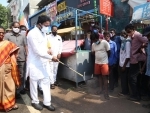 Union minister G Kishan Reddy launching sanitation drive in Secunderabad to curb Covid-19