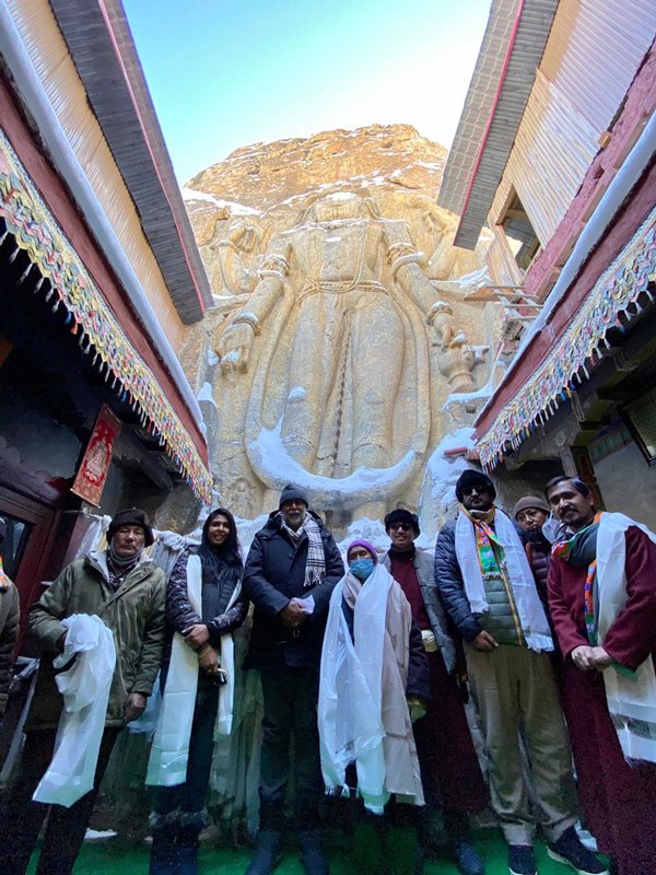 Prahlad Patel visits Mulbekh Monastery in Kargil