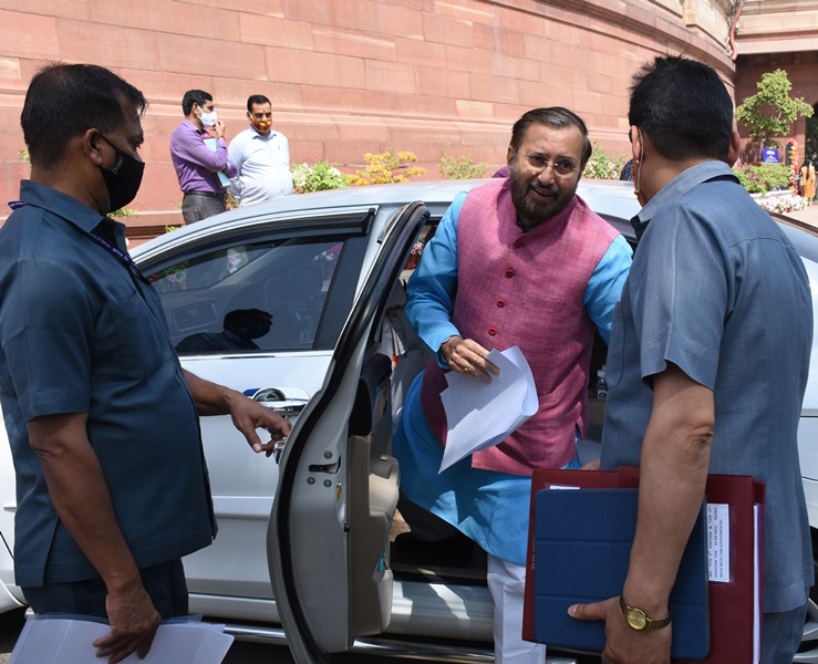 Prakash Javadekar in Parliament House