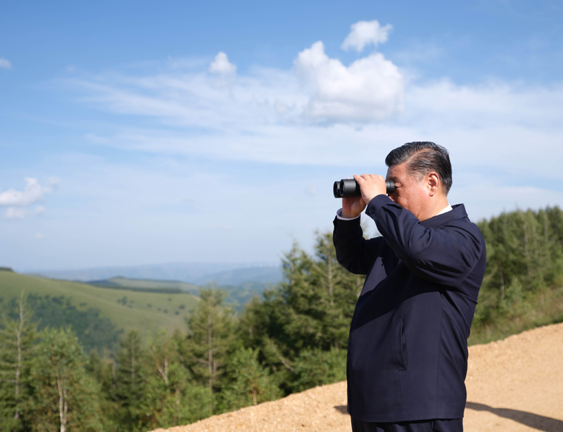 Xi Jinping makes an inspection tour of the Saihanba forest