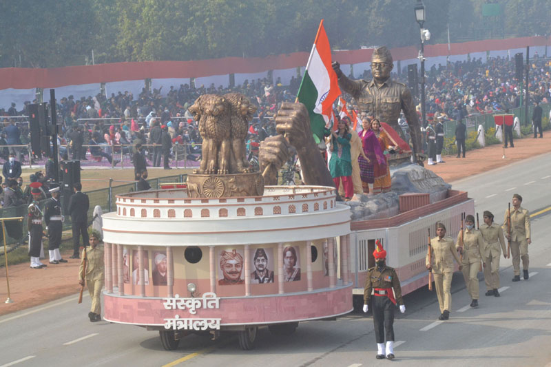 Rajpath during dress rehearsal of Republic Day Parade-2021