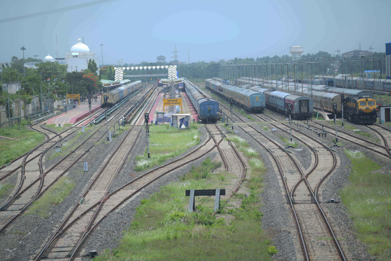 Gance of Agartala Railway station wearing a deserted look during lockdown