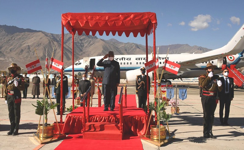 President Ram Nath Kovind welcomed in Ladakh