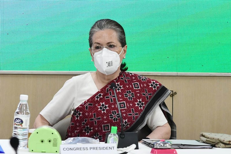 Sonia Gandhi at CWC meeting in New Delhi