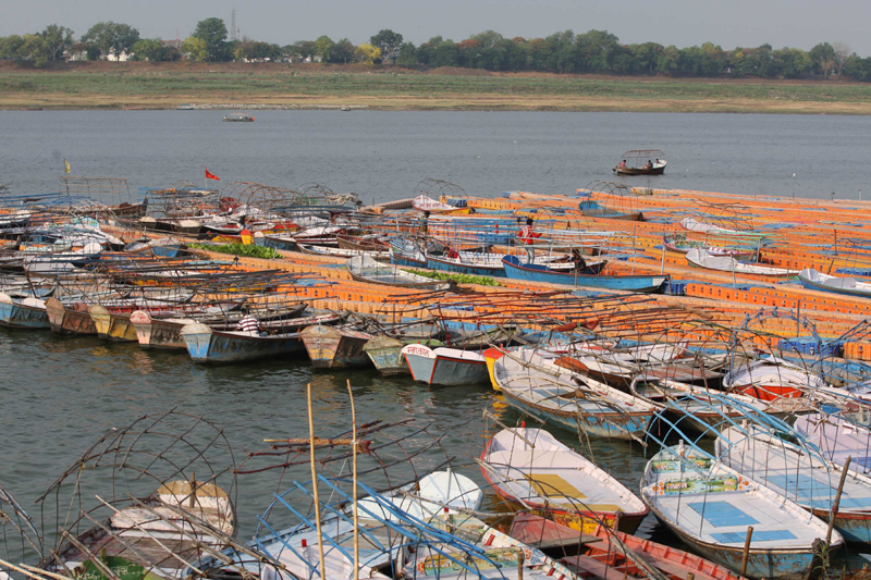 View of Sangam Ghat during lockdown