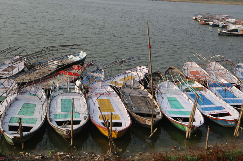 View of Sangam Ghat during lockdown