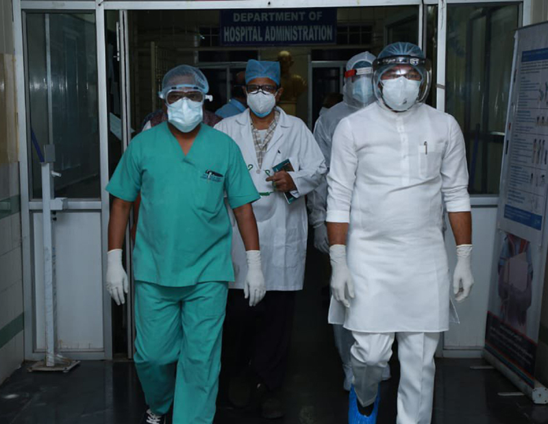 Union Minister G Kishan Reddy inspects Gandhi Hospital in Secunderabad