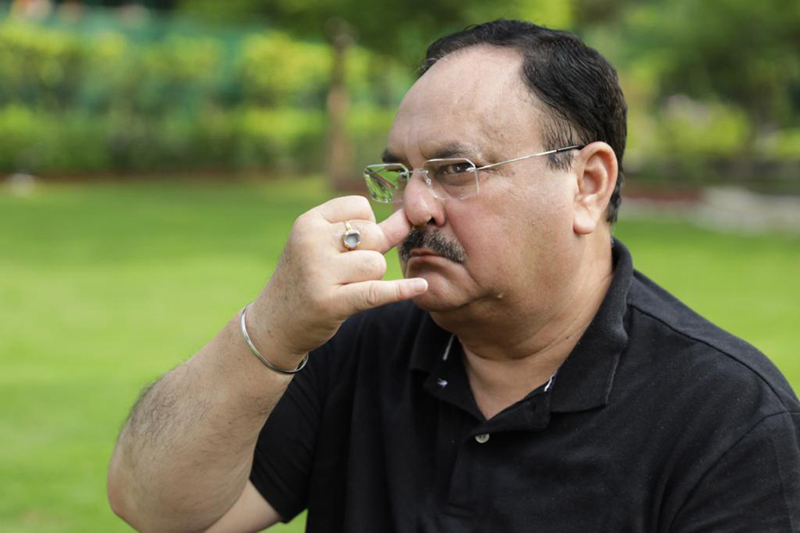 BJP National President J P Nadda performing Yoga