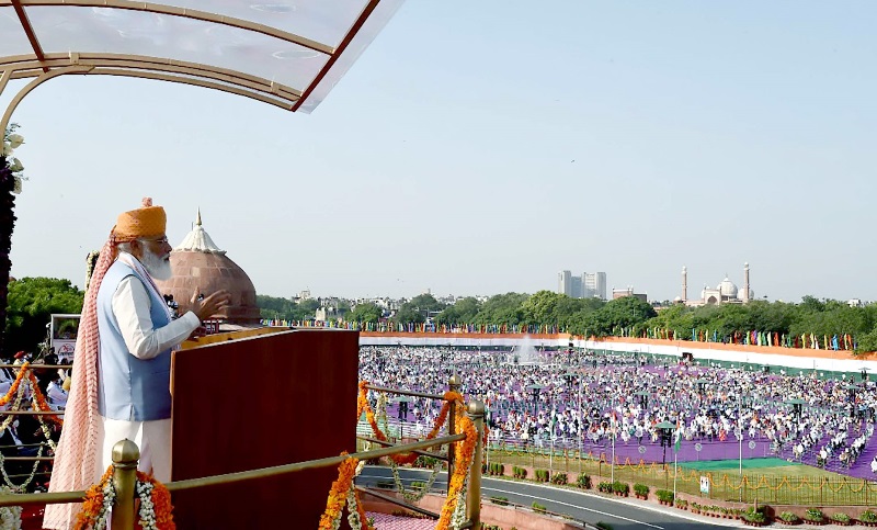 PM Modi addresses nation on the occasion of 75th Independence Day in Delhi