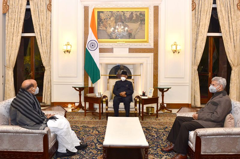 Rajnath Singh, S Jaishankar call on President Kovind