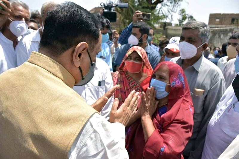 Gujarat CM Vijay Rupani inspects damage caused due to Cyclone Tauktae