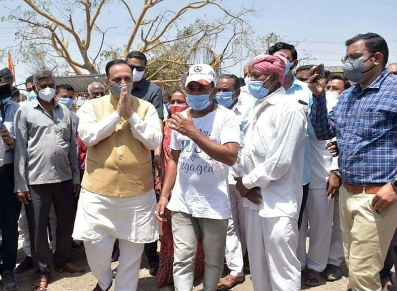 Gujarat CM Vijay Rupani inspects damage caused due to Cyclone Tauktae