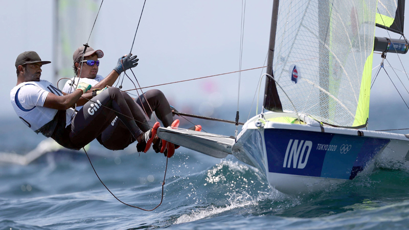 Olympics: Indias K C Ganapathy and Varun Thakkar during the Sailing Event