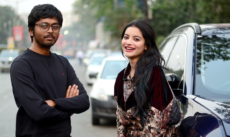 Bangladesh director Mejbaur Rahman Sumon, actor Nazifa Tushi in Kolkata for Hawa