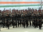 Indian Army commandos march past saluting dais during R-Day parade in Kolkata