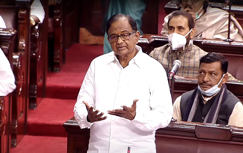 Congress MP Chidambaram addresses Rajya Sabha