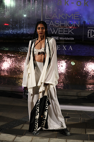 Models showcase designer Anamika Khanna's line of clothing at the Lakme Fashion Week