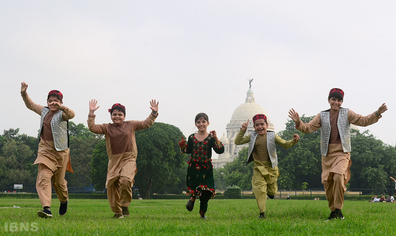 Afghani kids enjoy a day out on Eid-Ul-Azha in Kolkata's Maidan