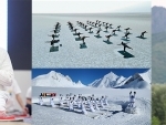 Slideshow: India Army performs yoga in highest battlefield Siachen as PM Modi leads the day from Kashmir