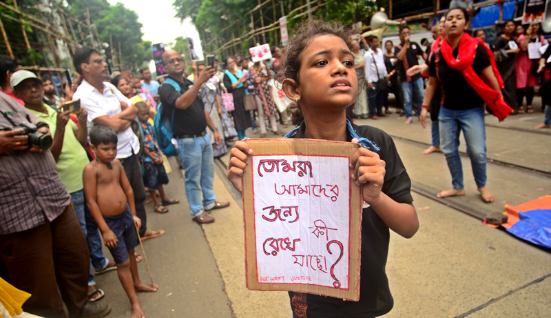 In Images: A street drama to demand justice for RG Kar