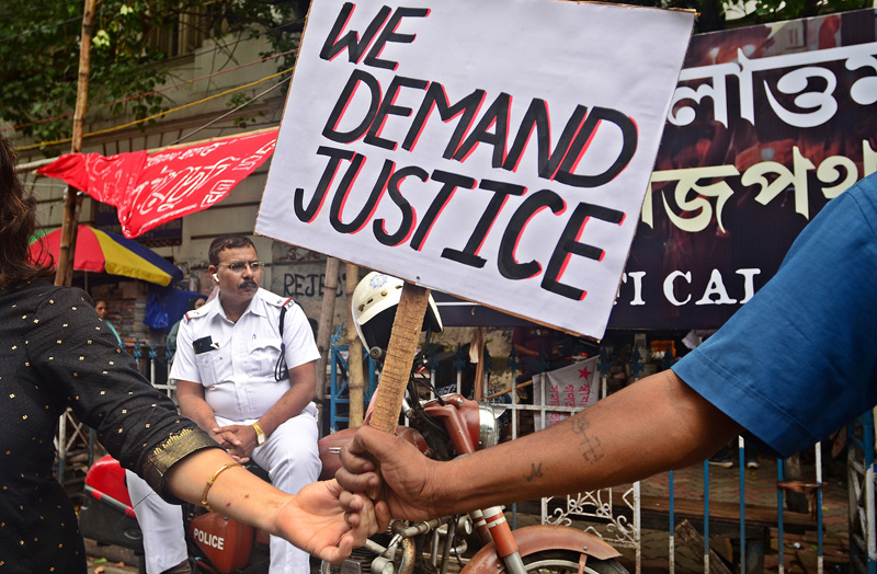 In Images: A street drama to demand justice for RG Kar