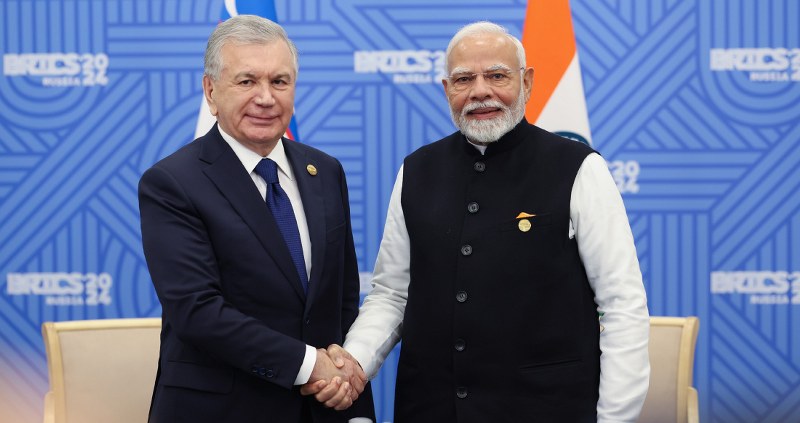 PM Modi holds bilateral meeting with Uzbekistan President