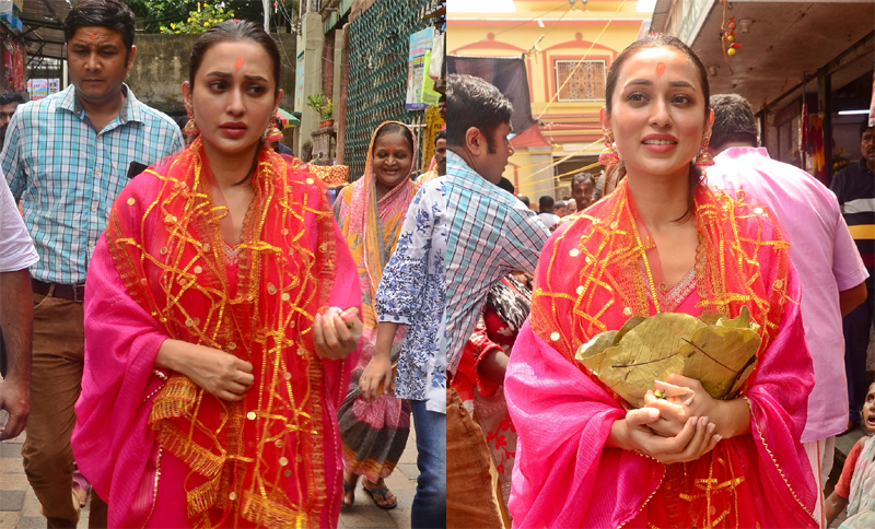 Mimi Chakraborty offers prayers at Kalighat Temple in Kolkata for 'Toofan' success