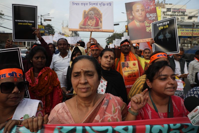 IN IMAGES: Hindu Jagran Manch holds protest march in Kolkata against ISKCON monk’s arrest in Bangladesh