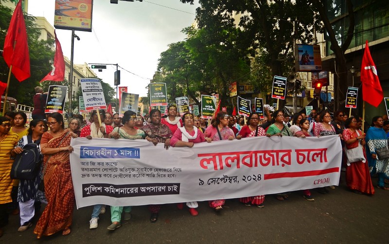 CPI-M organises Lalbazar march in Kolkata demanding justice for RG Kar victim