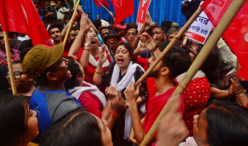 CPI-M organises Lalbazar march in Kolkata demanding justice for RG Kar victim