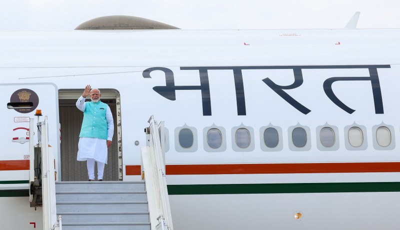 Narendra Modi arrives in Russia