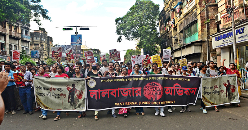 RG Kar Protest: Junior doctors march to Lalbazar, demands resignation of Kol Police Commissioner