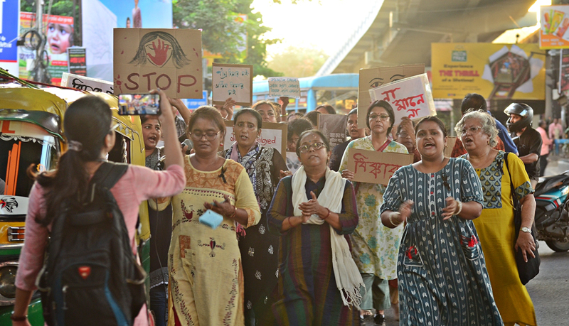 Special children, teachers and support staff walk for RG Kar justice