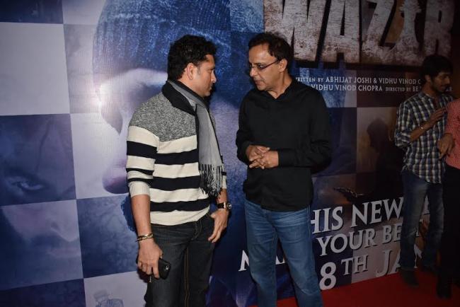 Sachin Tendulkar attends Wazir's special screening